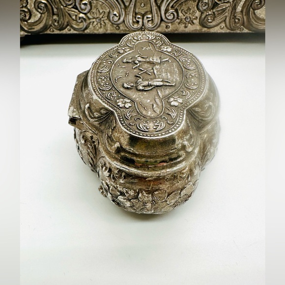 Vintage Silver Jewelry Trinket Casket Box - Picture 11 of 14